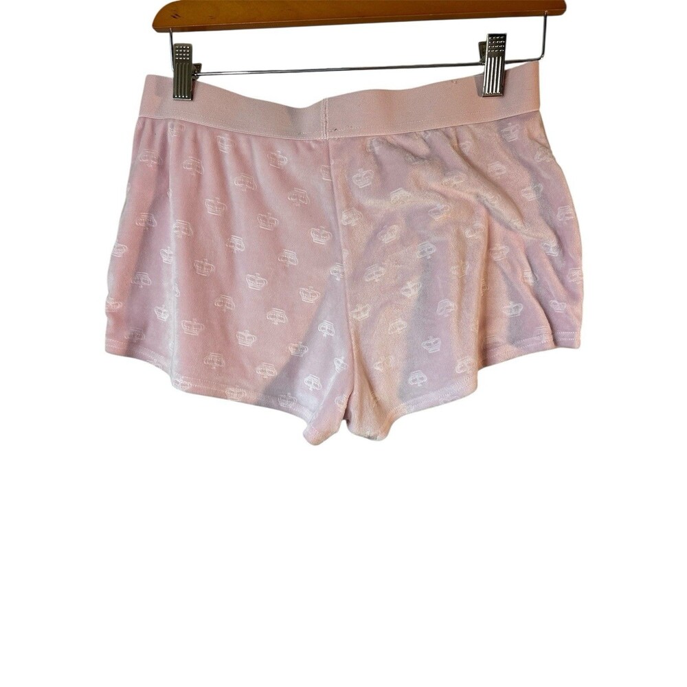 Juicy Couture pink logo velour pajama shorts jeweled logo Y2k kidcore 90s Small